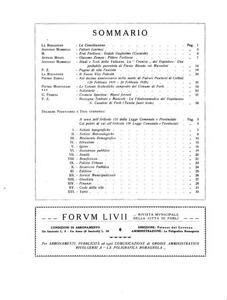 Forum Livii rivista d'attivita municipale della citta di Forlì