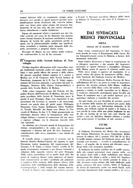 Le forze sanitarie organo ufficiale del Sindacato nazionale fascista dei medici e degli ordini dei medici