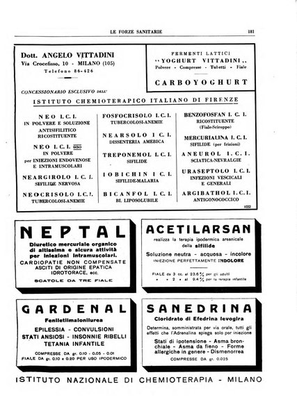 Le forze sanitarie organo ufficiale del Sindacato nazionale fascista dei medici e degli ordini dei medici