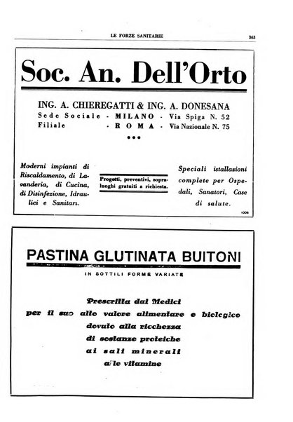 Le forze sanitarie organo ufficiale del Sindacato nazionale fascista dei medici e degli ordini dei medici