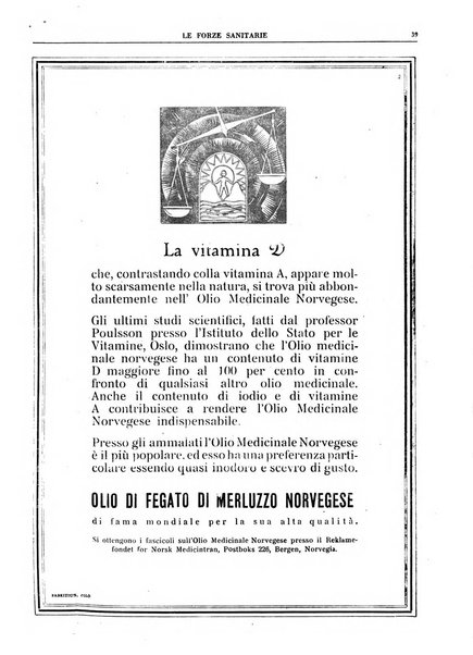 Le forze sanitarie organo ufficiale del Sindacato nazionale fascista dei medici e degli ordini dei medici