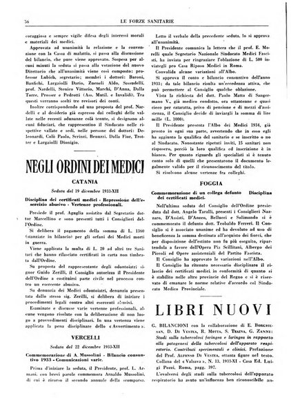 Le forze sanitarie organo ufficiale del Sindacato nazionale fascista dei medici e degli ordini dei medici