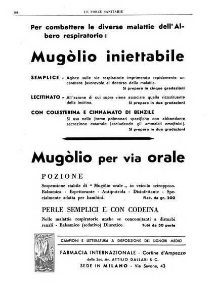 Le forze sanitarie organo ufficiale del Sindacato nazionale fascista dei medici e degli ordini dei medici