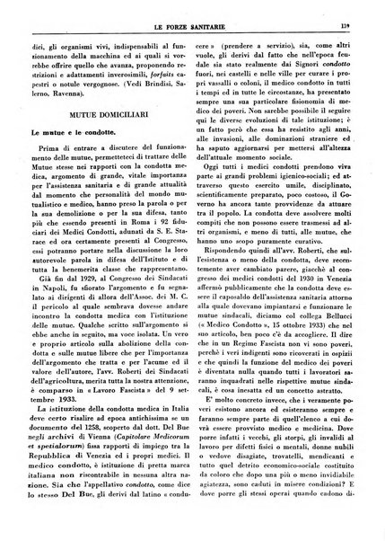 Le forze sanitarie organo ufficiale del Sindacato nazionale fascista dei medici e degli ordini dei medici