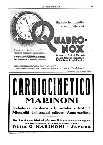 Le forze sanitarie organo ufficiale del Sindacato nazionale fascista dei medici e degli ordini dei medici