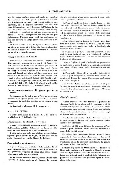 Le forze sanitarie organo ufficiale del Sindacato nazionale fascista dei medici e degli ordini dei medici