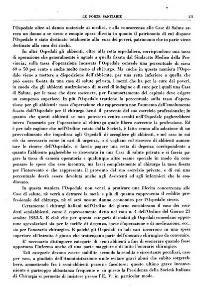 Le forze sanitarie organo ufficiale del Sindacato nazionale fascista dei medici e degli ordini dei medici