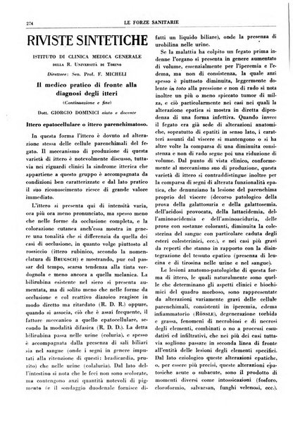 Le forze sanitarie organo ufficiale del Sindacato nazionale fascista dei medici e degli ordini dei medici