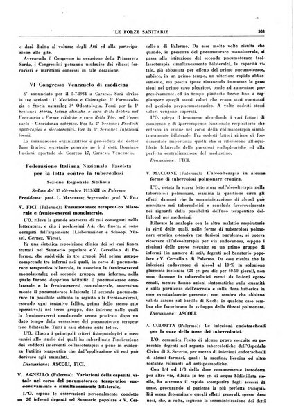 Le forze sanitarie organo ufficiale del Sindacato nazionale fascista dei medici e degli ordini dei medici