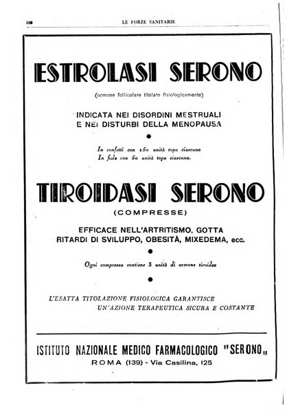 Le forze sanitarie organo ufficiale del Sindacato nazionale fascista dei medici e degli ordini dei medici