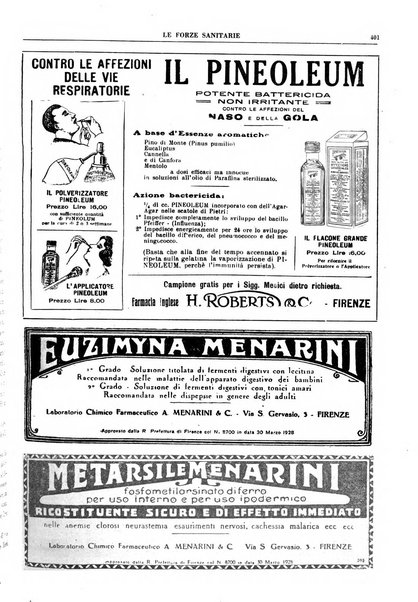 Le forze sanitarie organo ufficiale del Sindacato nazionale fascista dei medici e degli ordini dei medici