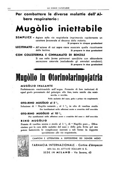 Le forze sanitarie organo ufficiale del Sindacato nazionale fascista dei medici e degli ordini dei medici