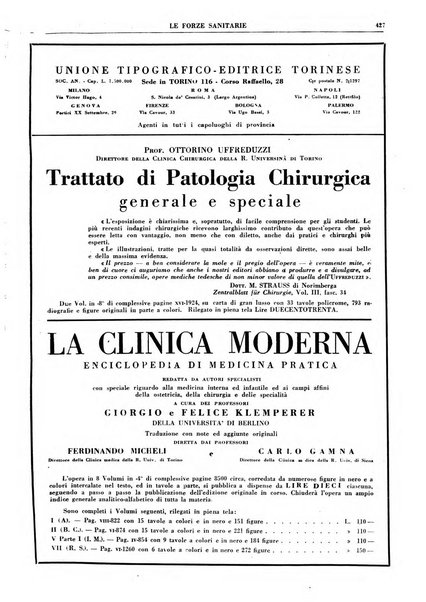 Le forze sanitarie organo ufficiale del Sindacato nazionale fascista dei medici e degli ordini dei medici