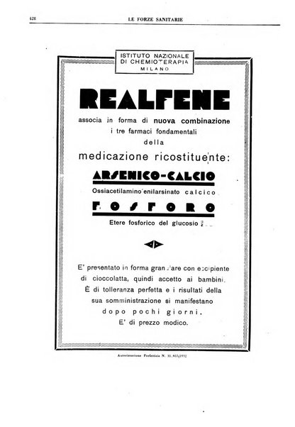 Le forze sanitarie organo ufficiale del Sindacato nazionale fascista dei medici e degli ordini dei medici