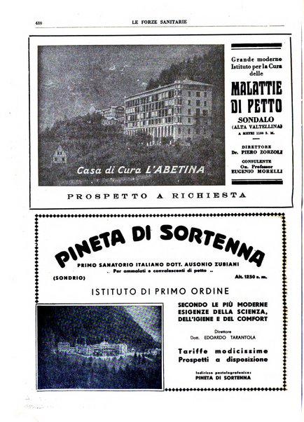 Le forze sanitarie organo ufficiale del Sindacato nazionale fascista dei medici e degli ordini dei medici