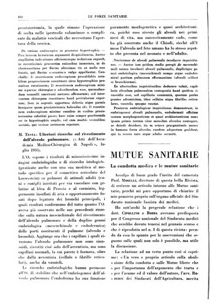 Le forze sanitarie organo ufficiale del Sindacato nazionale fascista dei medici e degli ordini dei medici