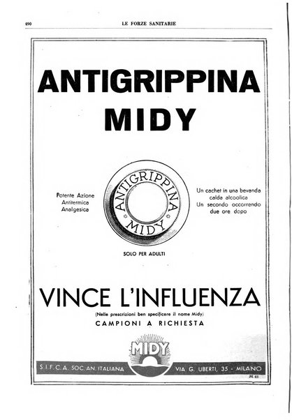 Le forze sanitarie organo ufficiale del Sindacato nazionale fascista dei medici e degli ordini dei medici