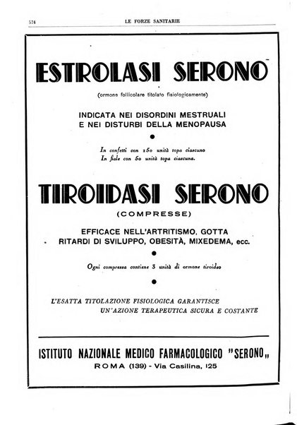 Le forze sanitarie organo ufficiale del Sindacato nazionale fascista dei medici e degli ordini dei medici