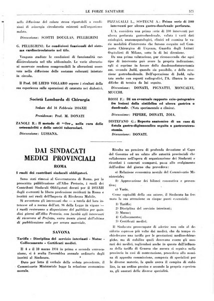 Le forze sanitarie organo ufficiale del Sindacato nazionale fascista dei medici e degli ordini dei medici