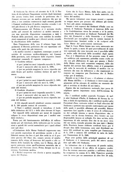 Le forze sanitarie organo ufficiale del Sindacato nazionale fascista dei medici e degli ordini dei medici