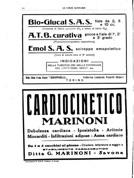 Le forze sanitarie organo ufficiale del Sindacato nazionale fascista dei medici e degli ordini dei medici