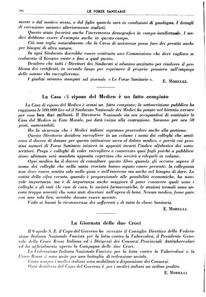 Le forze sanitarie organo ufficiale del Sindacato nazionale fascista dei medici e degli ordini dei medici