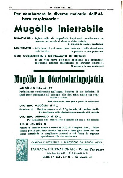 Le forze sanitarie organo ufficiale del Sindacato nazionale fascista dei medici e degli ordini dei medici