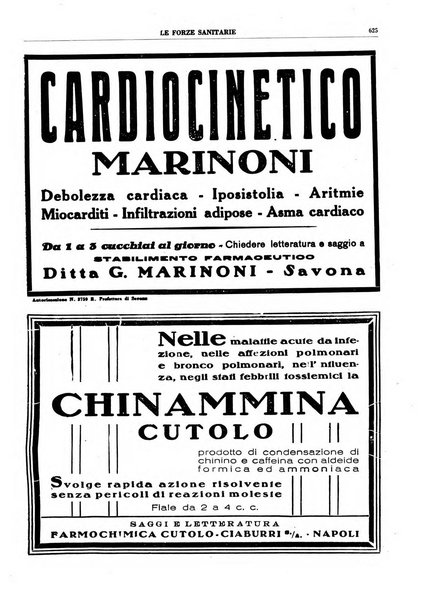 Le forze sanitarie organo ufficiale del Sindacato nazionale fascista dei medici e degli ordini dei medici