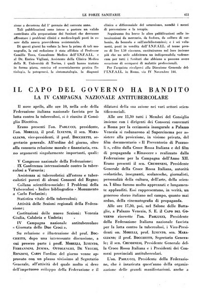 Le forze sanitarie organo ufficiale del Sindacato nazionale fascista dei medici e degli ordini dei medici