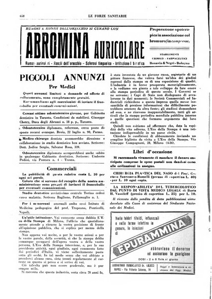 Le forze sanitarie organo ufficiale del Sindacato nazionale fascista dei medici e degli ordini dei medici