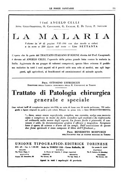 Le forze sanitarie organo ufficiale del Sindacato nazionale fascista dei medici e degli ordini dei medici