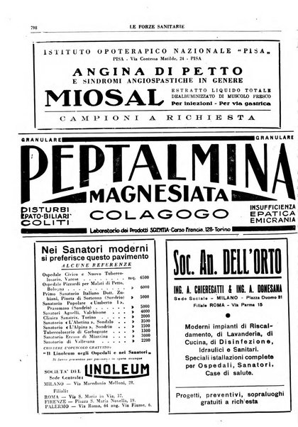 Le forze sanitarie organo ufficiale del Sindacato nazionale fascista dei medici e degli ordini dei medici