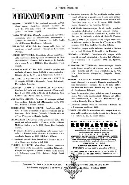 Le forze sanitarie organo ufficiale del Sindacato nazionale fascista dei medici e degli ordini dei medici