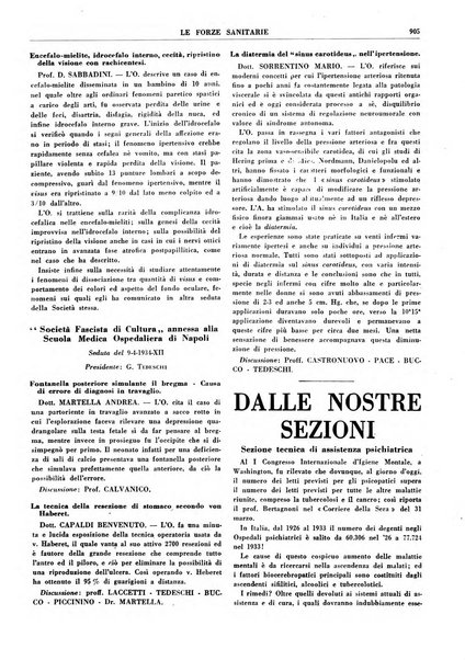 Le forze sanitarie organo ufficiale del Sindacato nazionale fascista dei medici e degli ordini dei medici