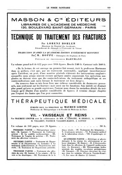 Le forze sanitarie organo ufficiale del Sindacato nazionale fascista dei medici e degli ordini dei medici