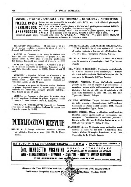 Le forze sanitarie organo ufficiale del Sindacato nazionale fascista dei medici e degli ordini dei medici