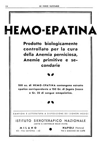 Le forze sanitarie organo ufficiale del Sindacato nazionale fascista dei medici e degli ordini dei medici