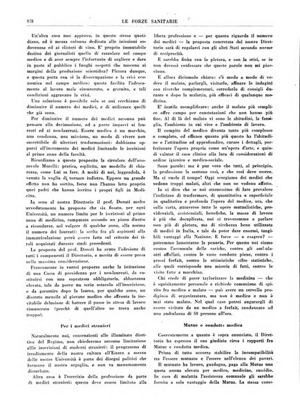 Le forze sanitarie organo ufficiale del Sindacato nazionale fascista dei medici e degli ordini dei medici