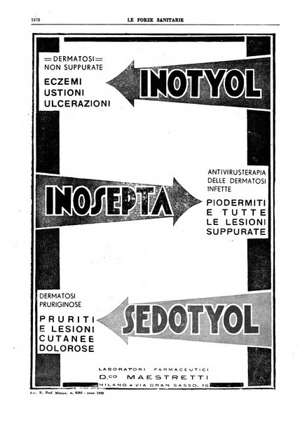 Le forze sanitarie organo ufficiale del Sindacato nazionale fascista dei medici e degli ordini dei medici