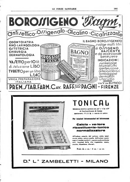 Le forze sanitarie organo ufficiale del Sindacato nazionale fascista dei medici e degli ordini dei medici