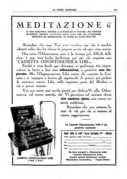 Le forze sanitarie organo ufficiale del Sindacato nazionale fascista dei medici e degli ordini dei medici