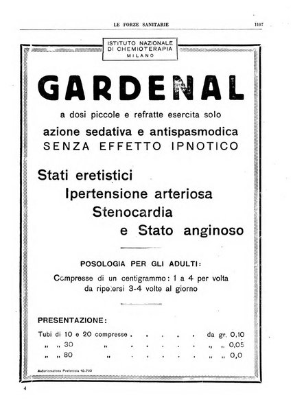 Le forze sanitarie organo ufficiale del Sindacato nazionale fascista dei medici e degli ordini dei medici