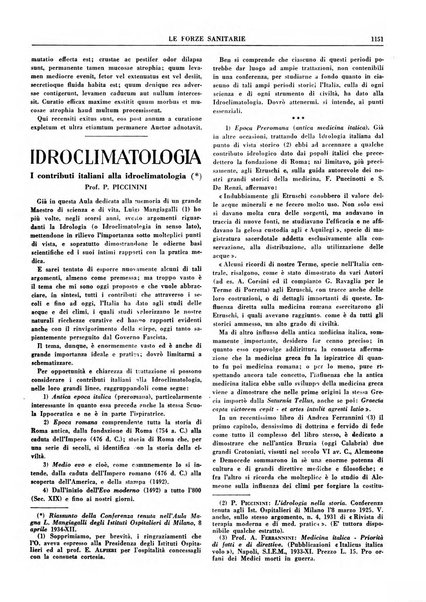 Le forze sanitarie organo ufficiale del Sindacato nazionale fascista dei medici e degli ordini dei medici