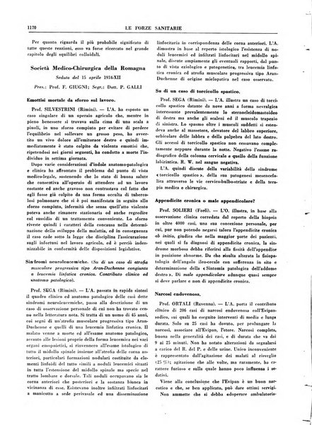 Le forze sanitarie organo ufficiale del Sindacato nazionale fascista dei medici e degli ordini dei medici