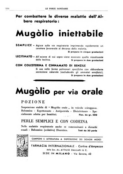 Le forze sanitarie organo ufficiale del Sindacato nazionale fascista dei medici e degli ordini dei medici