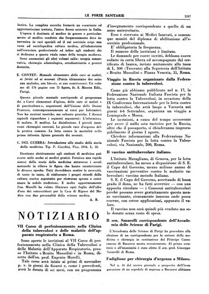 Le forze sanitarie organo ufficiale del Sindacato nazionale fascista dei medici e degli ordini dei medici