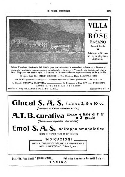 Le forze sanitarie organo ufficiale del Sindacato nazionale fascista dei medici e degli ordini dei medici