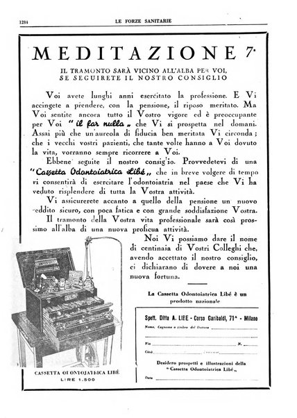 Le forze sanitarie organo ufficiale del Sindacato nazionale fascista dei medici e degli ordini dei medici