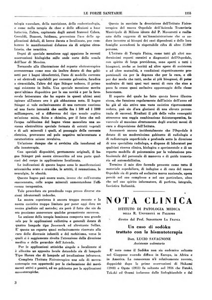 Le forze sanitarie organo ufficiale del Sindacato nazionale fascista dei medici e degli ordini dei medici