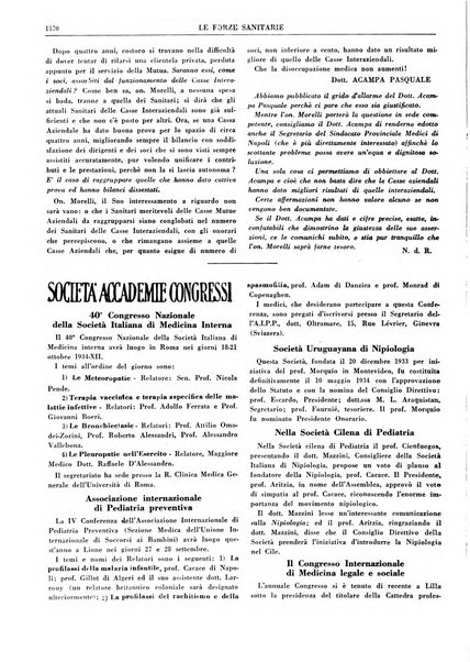 Le forze sanitarie organo ufficiale del Sindacato nazionale fascista dei medici e degli ordini dei medici